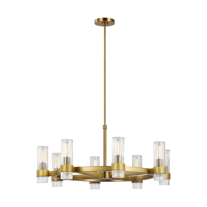 Eight Light Chandelier<br /><span style="color:#4AB0CE;">Entrega: 4-10 dias en USA</span><br /><span style="color:#4AB0CE;font-size:60%;">PREGUNTE POR ENTREGA EN PANAMA</span><br />Collection: Geneva<br />Finish: Burnished Brass