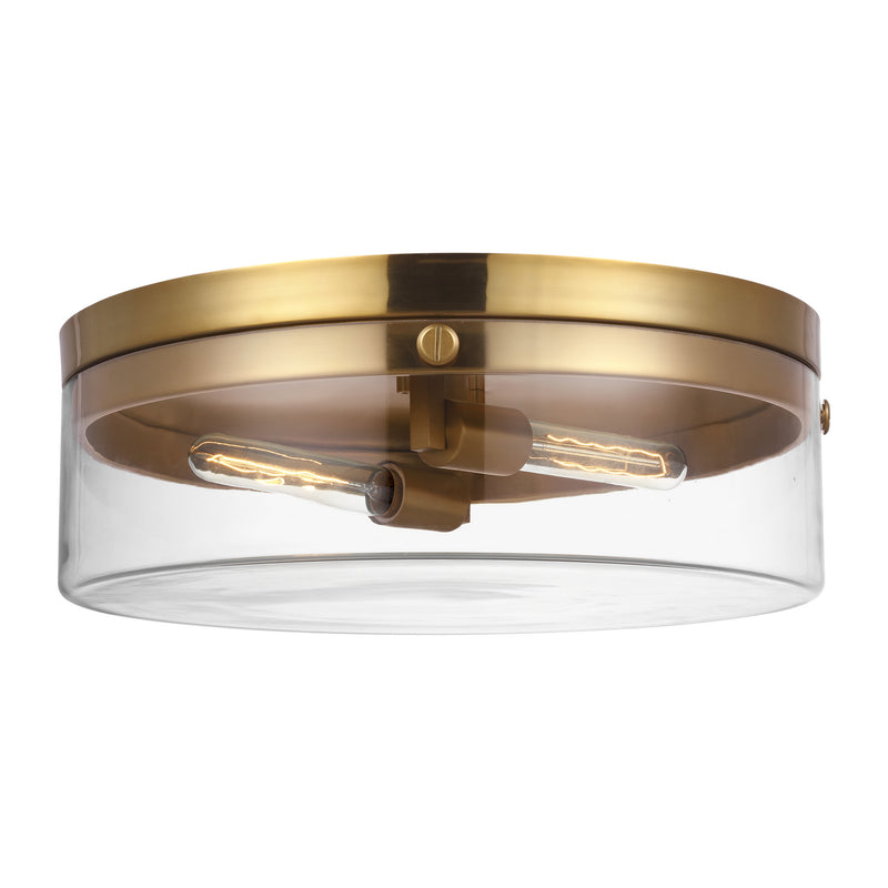 Two Light Flush Mount<br /><span style="color:#4AB0CE;">Entrega: 4-10 dias en USA</span><br /><span style="color:#4AB0CE;font-size:60%;">PREGUNTE POR ENTREGA EN PANAMA</span><br />Collection: Garrett<br />Finish: Burnished Brass