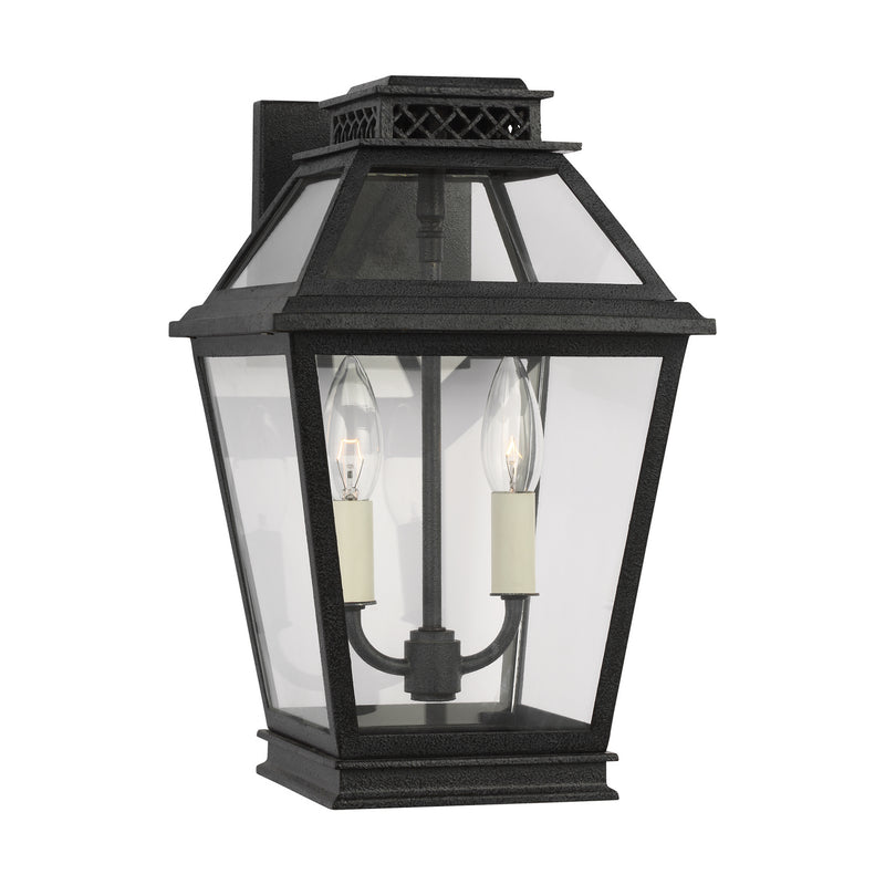 Two Light Outdoor Wall Lantern<br /><span style="color:#4AB0CE;">Entrega: 4-10 dias en USA</span><br /><span style="color:#4AB0CE;font-size:60%;">PREGUNTE POR ENTREGA EN PANAMA</span><br />Collection: Falmouth<br />Finish: Dark Weathered Zinc