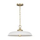 One Light Pendant<br /><span style="color:#4AB0CE;">Entrega: 12-13 semanas en USA</span><br /><span style="color:#4AB0CE;font-size:60%;">PREGUNTE POR ENTREGA EN PANAMA</span><br />Collection: Wellfleet<br />Finish: Matte White and Burnished Brass