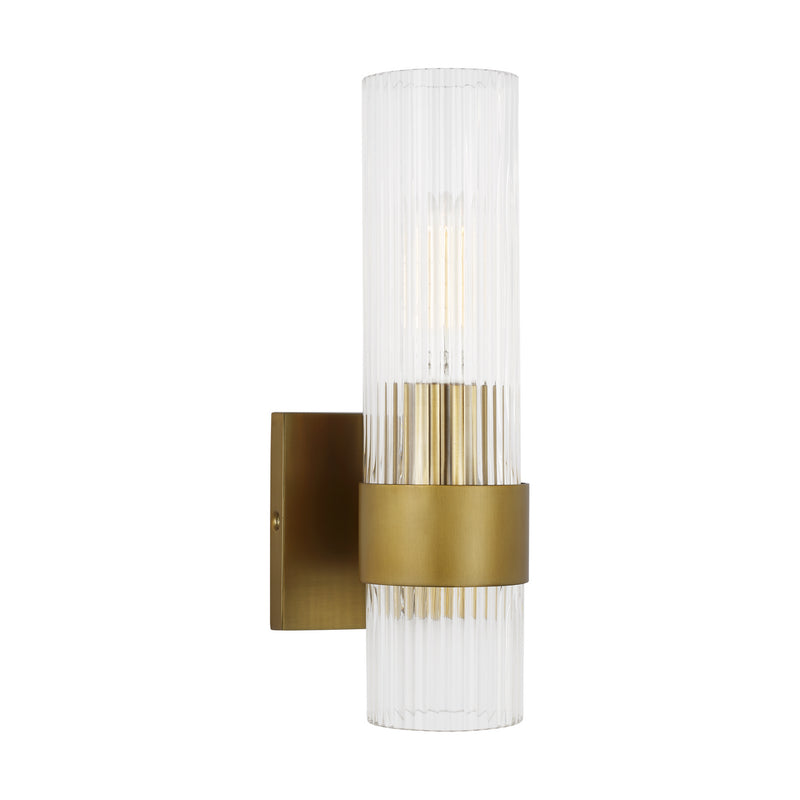 One Light Wall Sconce<br /><span style="color:#4AB0CE;">Entrega: 4-10 dias en USA</span><br /><span style="color:#4AB0CE;font-size:60%;">PREGUNTE POR ENTREGA EN PANAMA</span><br />Collection: Geneva<br />Finish: Burnished Brass