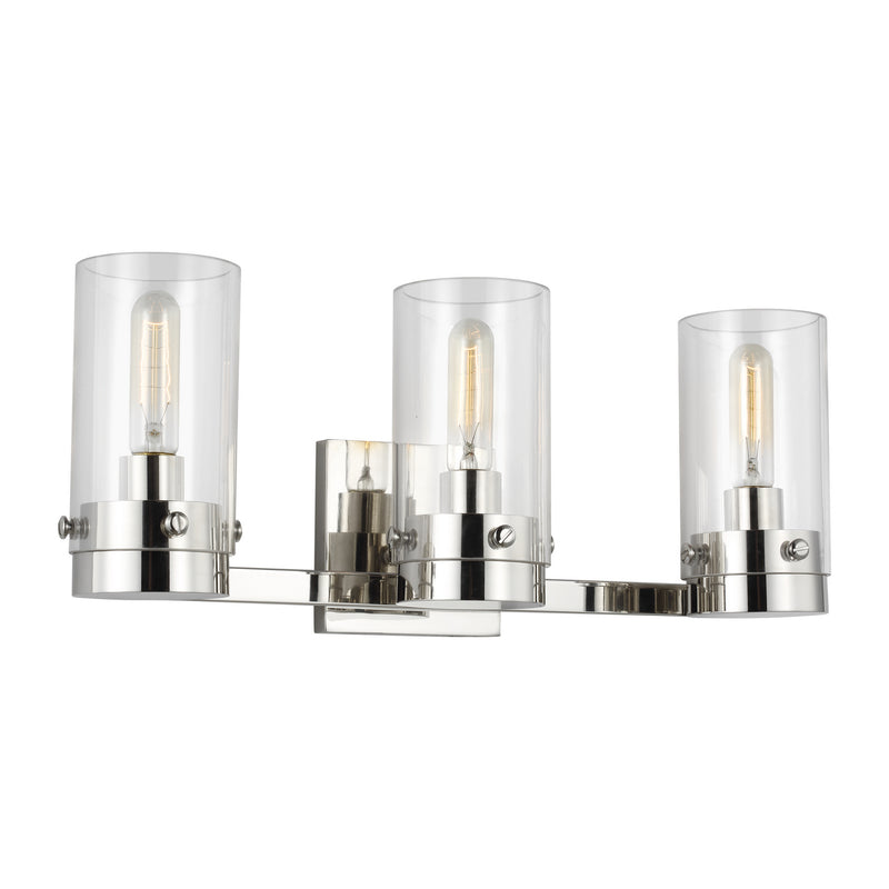 Three Light Vanity<br /><span style="color:#4AB0CE;">Entrega: 4-10 dias en USA</span><br /><span style="color:#4AB0CE;font-size:60%;">PREGUNTE POR ENTREGA EN PANAMA</span><br />Collection: Garrett<br />Finish: Polished Nickel