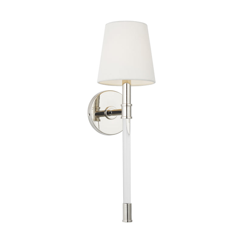 One Light Wall Sconce<br /><span style="color:#4AB0CE;">Entrega: 4-10 dias en USA</span><br /><span style="color:#4AB0CE;font-size:60%;">PREGUNTE POR ENTREGA EN PANAMA</span><br />Collection: Hanover<br />Finish: Polished Nickel