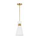 One Light Pendant<br /><span style="color:#4AB0CE;">Entrega: 4-10 dias en USA</span><br /><span style="color:#4AB0CE;font-size:60%;">PREGUNTE POR ENTREGA EN PANAMA</span><br />Collection: Heath<br />Finish: Matte White and Burnished Brass