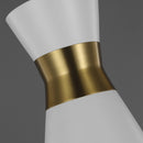 One Light Pendant<br /><span style="color:#4AB0CE;">Entrega: 4-10 dias en USA</span><br /><span style="color:#4AB0CE;font-size:60%;">PREGUNTE POR ENTREGA EN PANAMA</span><br />Collection: Heath<br />Finish: Matte White and Burnished Brass