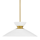 One Light Pendant<br /><span style="color:#4AB0CE;">Entrega: 4-10 dias en USA</span><br /><span style="color:#4AB0CE;font-size:60%;">PREGUNTE POR ENTREGA EN PANAMA</span><br />Collection: Heath<br />Finish: Matte White and Burnished Brass