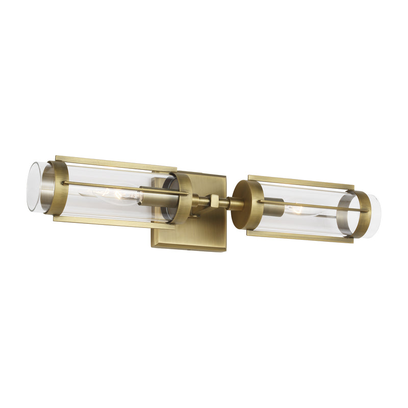 Two Light Wall Sconce<br /><span style="color:#4AB0CE;">Entrega: 4-5 semanas en USA</span><br /><span style="color:#4AB0CE;font-size:60%;">PREGUNTE POR ENTREGA EN PANAMA</span><br />Collection: Flynn<br />Finish: Time Worn Brass