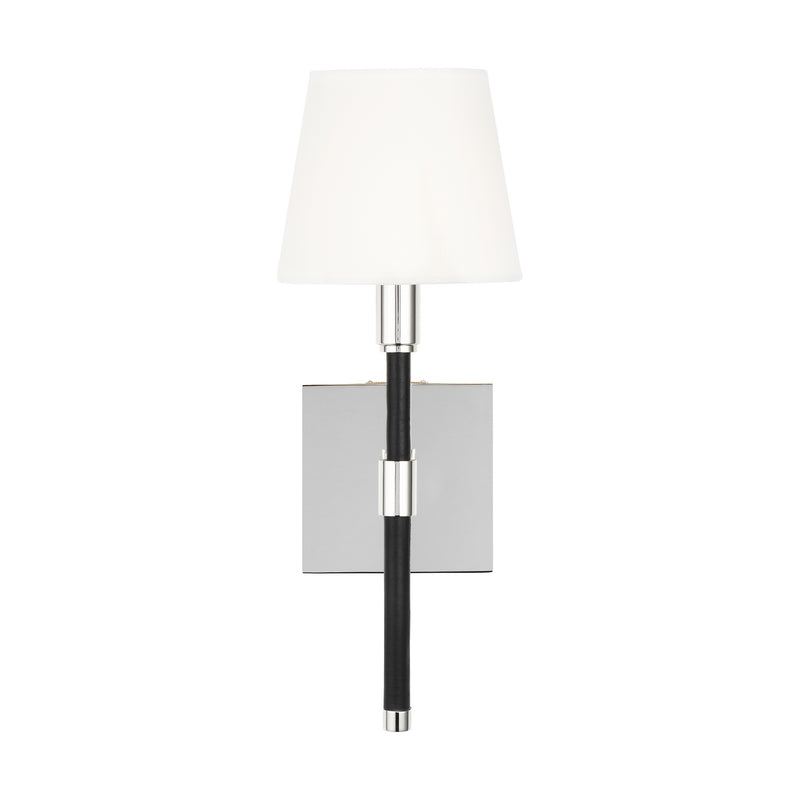 One Light Wall Sconce<br /><span style="color:#4AB0CE;">Entrega: 4-10 dias en USA</span><br /><span style="color:#4AB0CE;font-size:60%;">PREGUNTE POR ENTREGA EN PANAMA</span><br />Collection: Katie<br />Finish: Polished Nickel