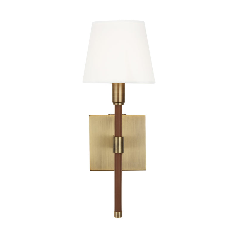 One Light Wall Sconce<br /><span style="color:#4AB0CE;">Entrega: 2-3 semanas en USA</span><br /><span style="color:#4AB0CE;font-size:60%;">PREGUNTE POR ENTREGA EN PANAMA</span><br />Collection: Katie<br />Finish: Time Worn Brass