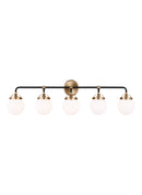 Five Light Wall / Bath<br /><span style="color:#4AB0CE;">Entrega: 4-10 dias en USA</span><br /><span style="color:#4AB0CE;font-size:60%;">PREGUNTE POR ENTREGA EN PANAMA</span><br />Collection: Cafe<br />Finish: Satin Brass