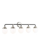 Five Light Wall / Bath<br /><span style="color:#4AB0CE;">Entrega: 4-10 dias en USA</span><br /><span style="color:#4AB0CE;font-size:60%;">PREGUNTE POR ENTREGA EN PANAMA</span><br />Collection: Cafe<br />Finish: Brushed Nickel