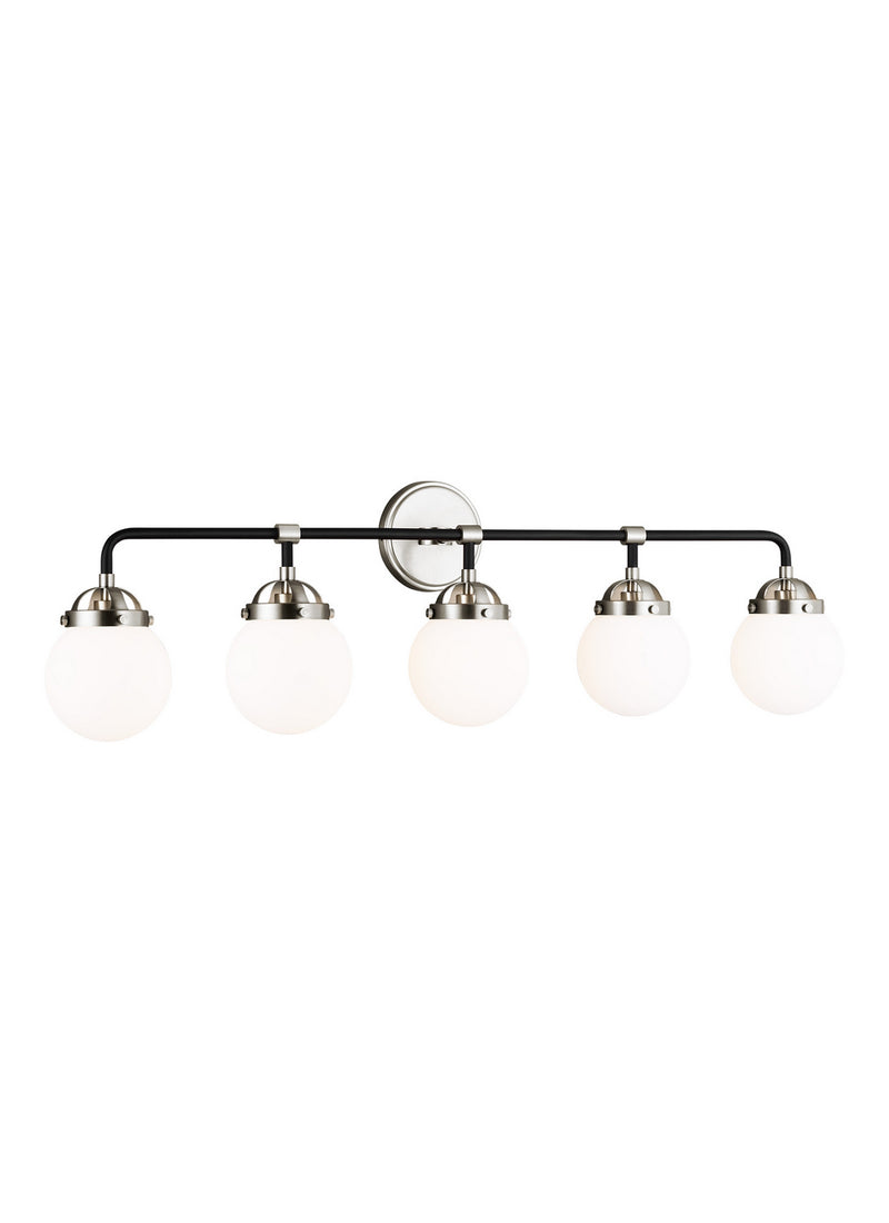 Five Light Wall / Bath<br /><span style="color:#4AB0CE;">Entrega: 4-10 dias en USA</span><br /><span style="color:#4AB0CE;font-size:60%;">PREGUNTE POR ENTREGA EN PANAMA</span><br />Collection: Cafe<br />Finish: Brushed Nickel