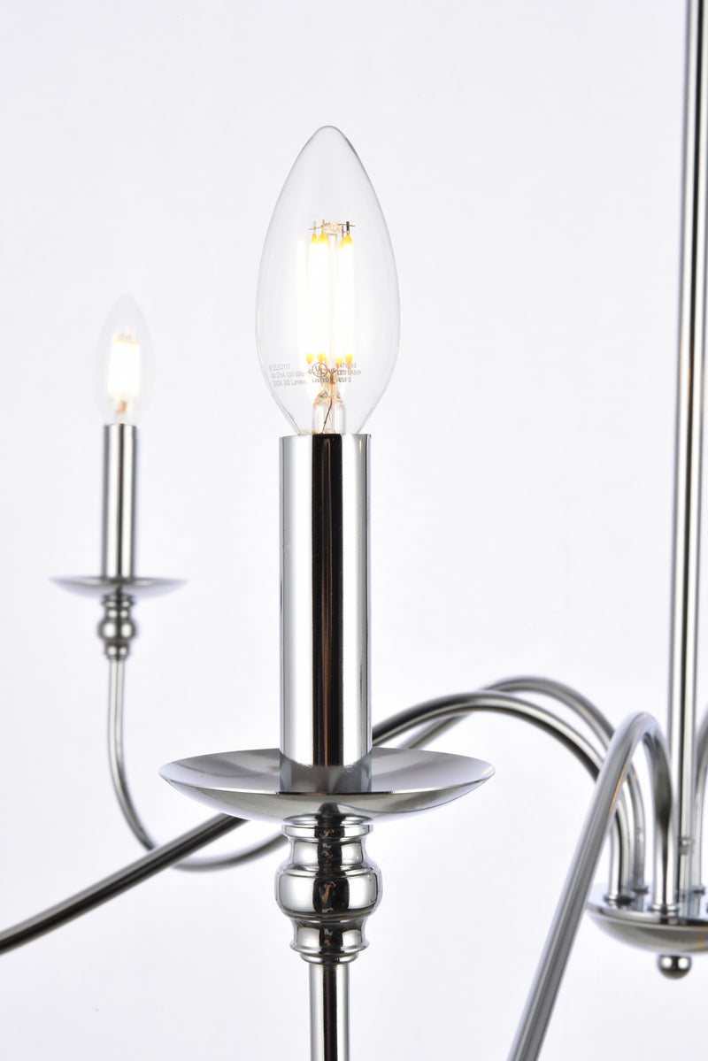 Six Lights Chandelier<br /><span style="color:#4AB0CE;">Entrega: 4-10 dias en USA</span><br /><span style="color:#4AB0CE;font-size:60%;">PREGUNTE POR ENTREGA EN PANAMA</span><br />Collection: Rohan<br />Finish: Polished Nickel