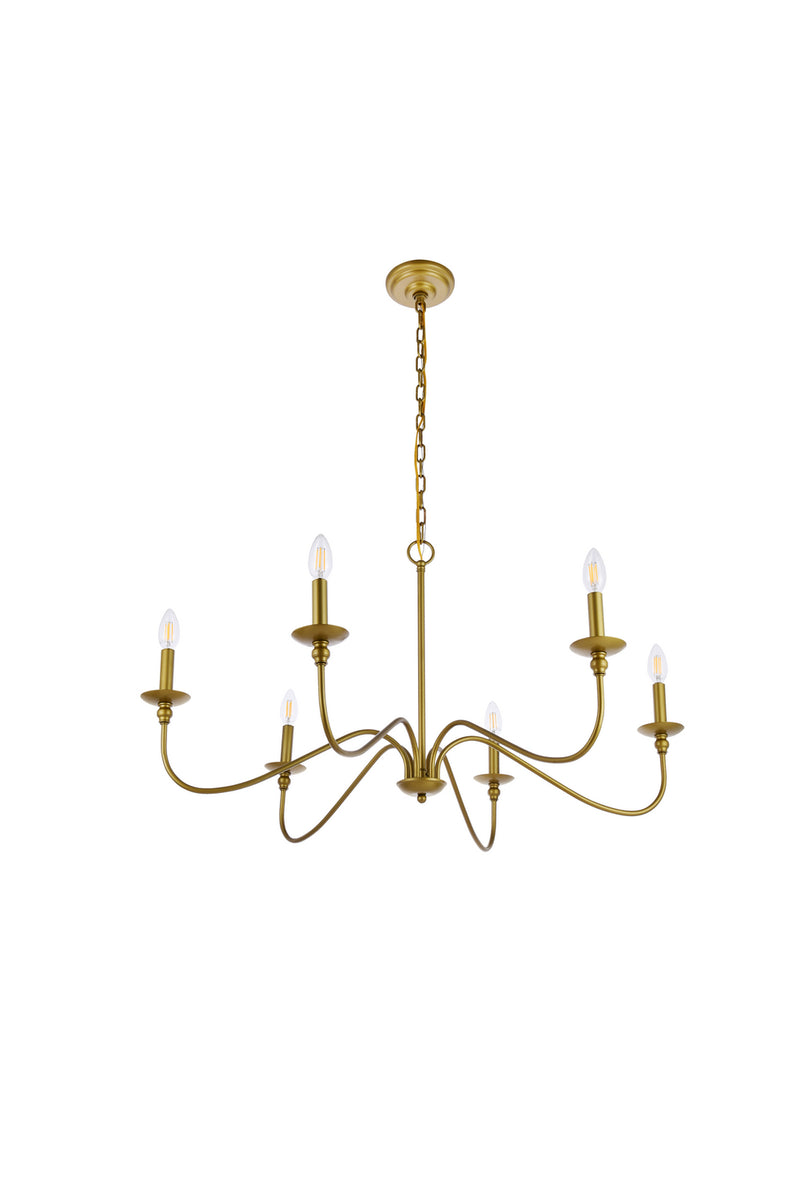 Six Lights Chandelier<br /><span style="color:#4AB0CE;">Entrega: 4-10 dias en USA</span><br /><span style="color:#4AB0CE;font-size:60%;">PREGUNTE POR ENTREGA EN PANAMA</span><br />Collection: Rohan<br />Finish: Brass