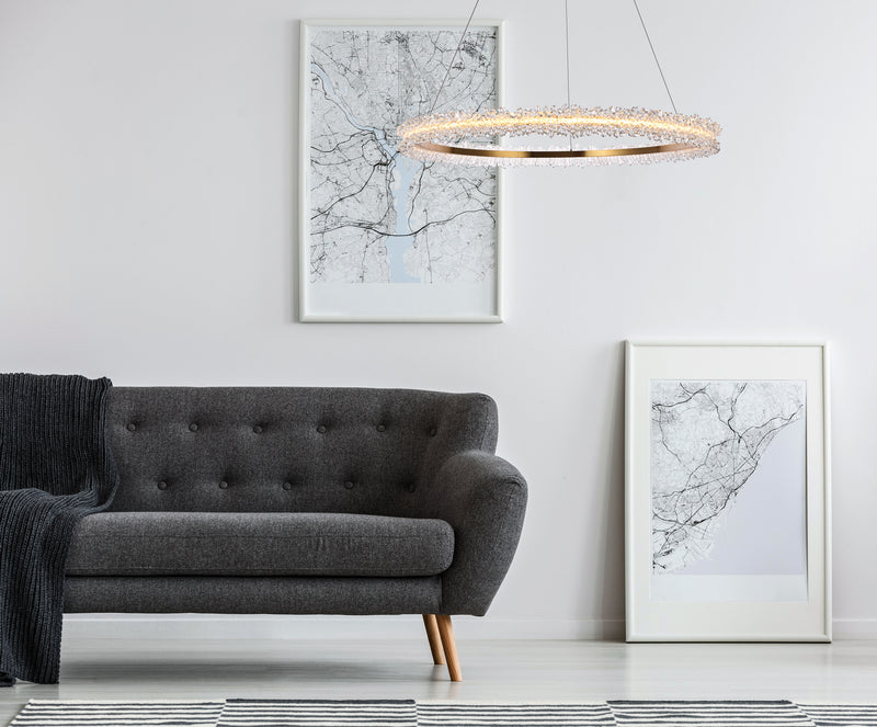 LED Pendant<br /><span style="color:#4AB0CE;">Entrega: 4-10 dias en USA</span><br /><span style="color:#4AB0CE;font-size:60%;">PREGUNTE POR ENTREGA EN PANAMA</span><br />Collection: Laurel<br />Finish: Gold