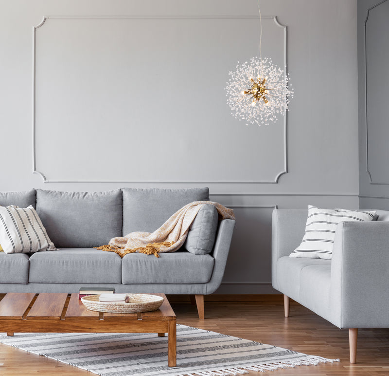Nine Light Pendant<br /><span style="color:#4AB0CE;">Entrega: 4-10 dias en USA</span><br /><span style="color:#4AB0CE;font-size:60%;">PREGUNTE POR ENTREGA EN PANAMA</span><br />Collection: Solace<br />Finish: Gold