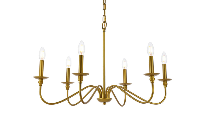 Six Light Chandelier<br /><span style="color:#4AB0CE;">Entrega: 4-10 dias en USA</span><br /><span style="color:#4AB0CE;font-size:60%;">PREGUNTE POR ENTREGA EN PANAMA</span><br />Collection: Rohan<br />Finish: Brass
