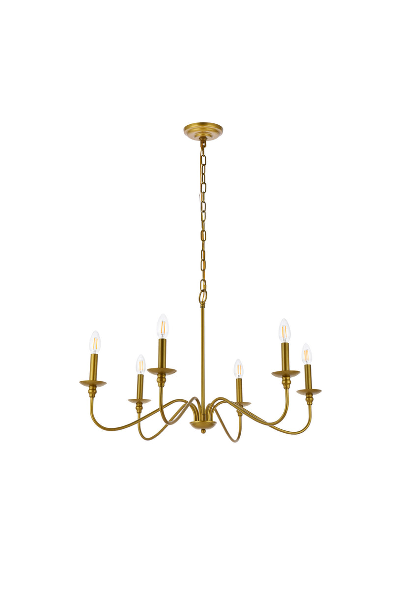 Six Light Chandelier<br /><span style="color:#4AB0CE;">Entrega: 4-10 dias en USA</span><br /><span style="color:#4AB0CE;font-size:60%;">PREGUNTE POR ENTREGA EN PANAMA</span><br />Collection: Rohan<br />Finish: Brass