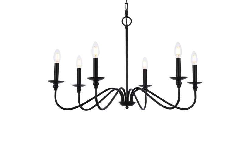 Six Light Chandelier<br /><span style="color:#4AB0CE;">Entrega: 14-15 semanas en USA</span><br /><span style="color:#4AB0CE;font-size:60%;">PREGUNTE POR ENTREGA EN PANAMA</span><br />Collection: Rohan<br />Finish: Matte Black