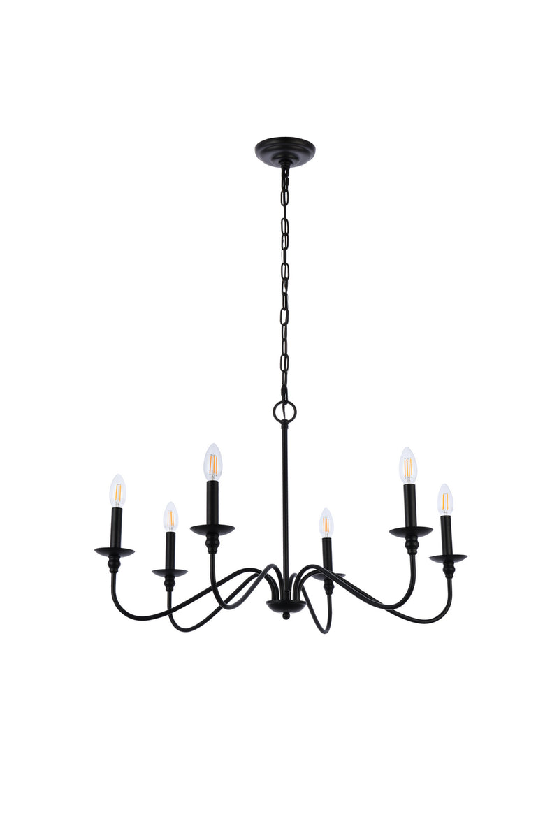 Six Light Chandelier<br /><span style="color:#4AB0CE;">Entrega: 14-15 semanas en USA</span><br /><span style="color:#4AB0CE;font-size:60%;">PREGUNTE POR ENTREGA EN PANAMA</span><br />Collection: Rohan<br />Finish: Matte Black