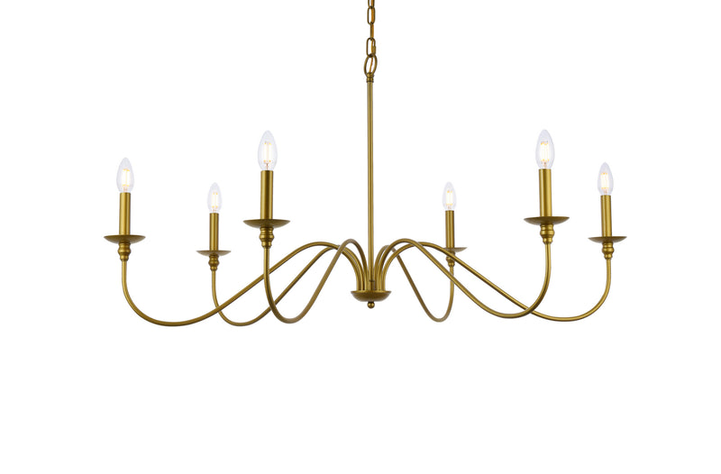 Six Light Chandelier<br /><span style="color:#4AB0CE;">Entrega: 4-10 dias en USA</span><br /><span style="color:#4AB0CE;font-size:60%;">PREGUNTE POR ENTREGA EN PANAMA</span><br />Collection: Rohan<br />Finish: Brass