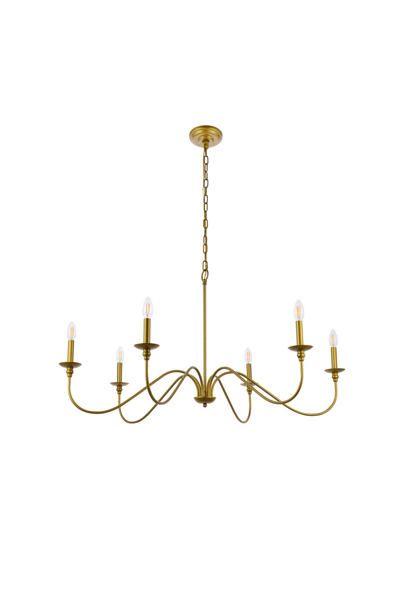 Six Light Chandelier<br /><span style="color:#4AB0CE;">Entrega: 4-10 dias en USA</span><br /><span style="color:#4AB0CE;font-size:60%;">PREGUNTE POR ENTREGA EN PANAMA</span><br />Collection: Rohan<br />Finish: Brass