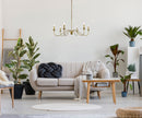 Six Light Chandelier<br /><span style="color:#4AB0CE;">Entrega: 4-10 dias en USA</span><br /><span style="color:#4AB0CE;font-size:60%;">PREGUNTE POR ENTREGA EN PANAMA</span><br />Collection: Rohan<br />Finish: Brass