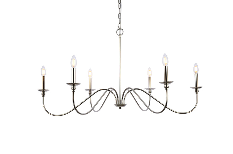 Six Light Chandelier<br /><span style="color:#4AB0CE;">Entrega: 4-10 dias en USA</span><br /><span style="color:#4AB0CE;font-size:60%;">PREGUNTE POR ENTREGA EN PANAMA</span><br />Collection: Rohan<br />Finish: Polished Nickel