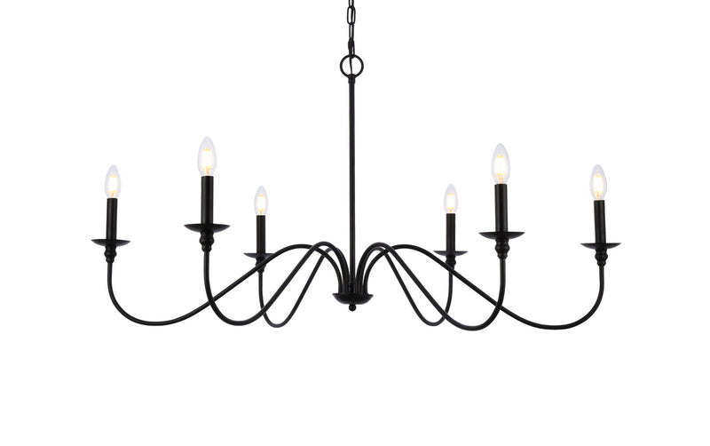 Six Light Chandelier<br /><span style="color:#4AB0CE;">Entrega: 4-10 dias en USA</span><br /><span style="color:#4AB0CE;font-size:60%;">PREGUNTE POR ENTREGA EN PANAMA</span><br />Collection: Rohan<br />Finish: Matte Black