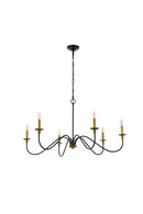 Six Light Chandelier<br /><span style="color:#4AB0CE;">Entrega: 4-10 dias en USA</span><br /><span style="color:#4AB0CE;font-size:60%;">PREGUNTE POR ENTREGA EN PANAMA</span><br />Collection: Rohan<br />Finish: Brass and Black