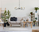 Six Light Chandelier<br /><span style="color:#4AB0CE;">Entrega: 4-10 dias en USA</span><br /><span style="color:#4AB0CE;font-size:60%;">PREGUNTE POR ENTREGA EN PANAMA</span><br />Collection: Rohan<br />Finish: Brass and Black