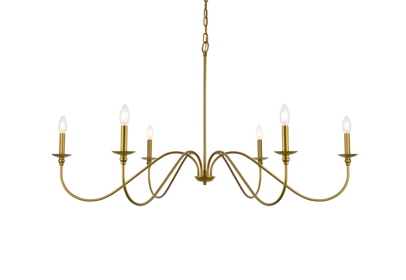 Six Light Chandelier<br /><span style="color:#4AB0CE;">Entrega: 15-16 semanas en USA</span><br /><span style="color:#4AB0CE;font-size:60%;">PREGUNTE POR ENTREGA EN PANAMA</span><br />Collection: Rohan<br />Finish: Brass