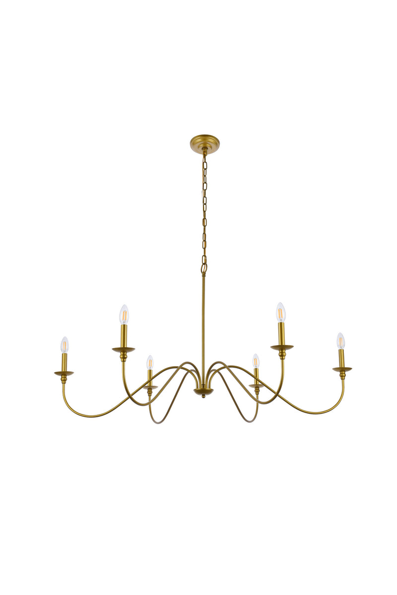 Six Light Chandelier<br /><span style="color:#4AB0CE;">Entrega: 15-16 semanas en USA</span><br /><span style="color:#4AB0CE;font-size:60%;">PREGUNTE POR ENTREGA EN PANAMA</span><br />Collection: Rohan<br />Finish: Brass