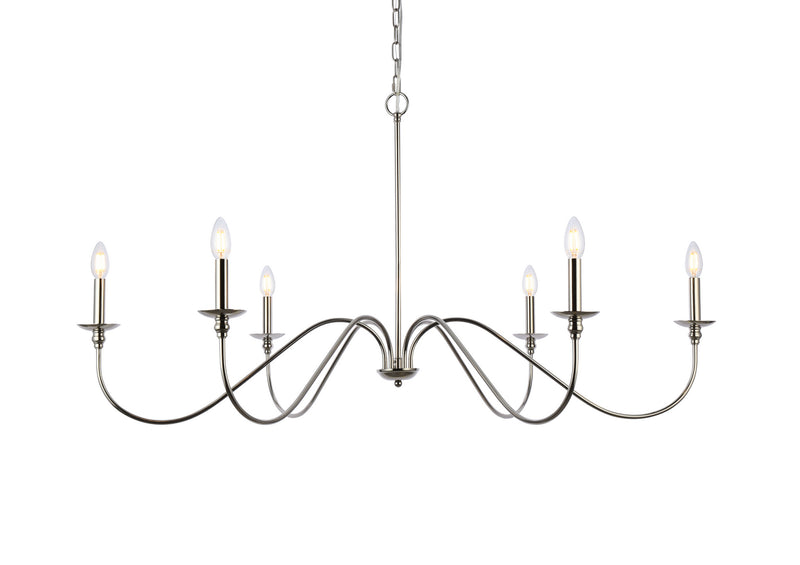 Six Light Chandelier<br /><span style="color:#4AB0CE;">Entrega: 4-10 dias en USA</span><br /><span style="color:#4AB0CE;font-size:60%;">PREGUNTE POR ENTREGA EN PANAMA</span><br />Collection: Rohan<br />Finish: Polished Nickel