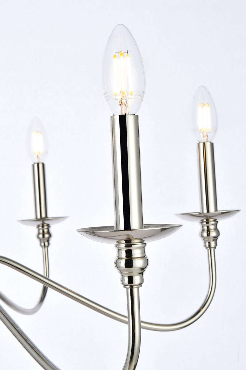 Six Light Chandelier<br /><span style="color:#4AB0CE;">Entrega: 4-10 dias en USA</span><br /><span style="color:#4AB0CE;font-size:60%;">PREGUNTE POR ENTREGA EN PANAMA</span><br />Collection: Rohan<br />Finish: Polished Nickel