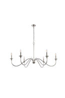 Six Light Chandelier<br /><span style="color:#4AB0CE;">Entrega: 4-10 dias en USA</span><br /><span style="color:#4AB0CE;font-size:60%;">PREGUNTE POR ENTREGA EN PANAMA</span><br />Collection: Rohan<br />Finish: Polished Nickel