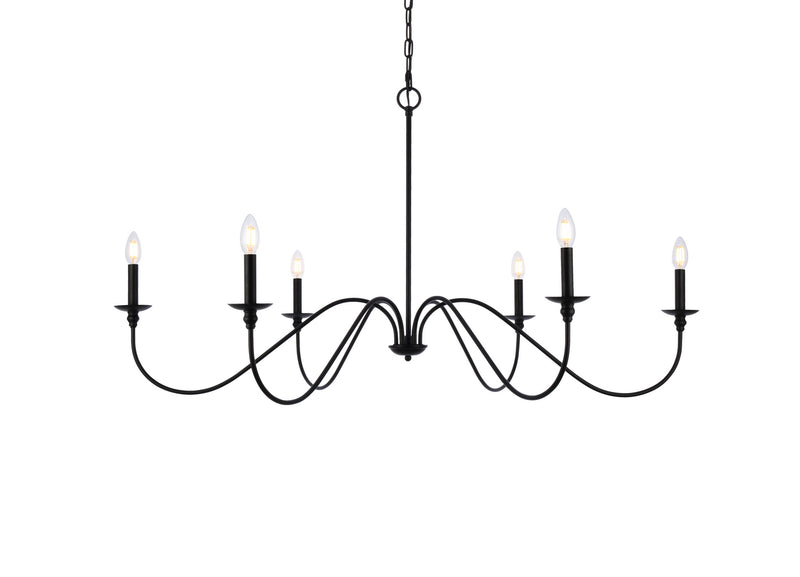 Six Light Chandelier<br /><span style="color:#4AB0CE;">Entrega: 4-10 dias en USA</span><br /><span style="color:#4AB0CE;font-size:60%;">PREGUNTE POR ENTREGA EN PANAMA</span><br />Collection: Rohan<br />Finish: Matte Black