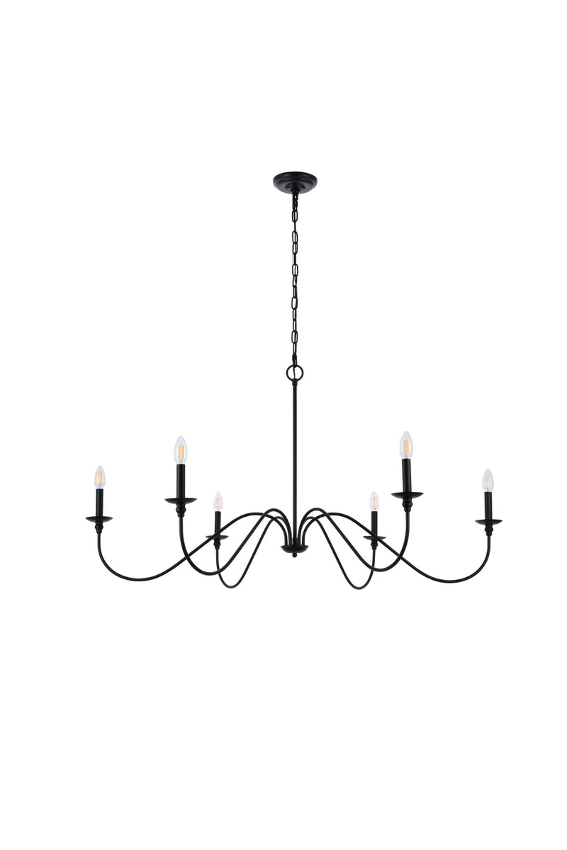 Six Light Chandelier<br /><span style="color:#4AB0CE;">Entrega: 4-10 dias en USA</span><br /><span style="color:#4AB0CE;font-size:60%;">PREGUNTE POR ENTREGA EN PANAMA</span><br />Collection: Rohan<br />Finish: Matte Black