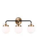 Three Light Wall / Bath<br /><span style="color:#4AB0CE;">Entrega: 4-10 dias en USA</span><br /><span style="color:#4AB0CE;font-size:60%;">PREGUNTE POR ENTREGA EN PANAMA</span><br />Collection: Cafe<br />Finish: Satin Brass
