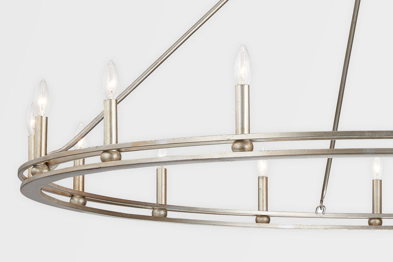 16 Light Chandelier<br /><span style="color:#4AB0CE;">Entrega: 13-14 semanas en USA</span><br /><span style="color:#4AB0CE;font-size:60%;">PREGUNTE POR ENTREGA EN PANAMA</span><br />Collection: Sutton<br />Finish: Champagne Silver Leaf