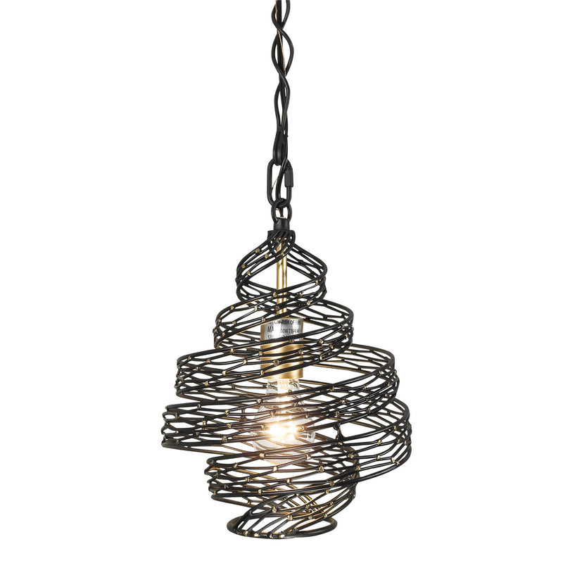 One Light Mini Pendant<br /><span style="color:#4AB0CE;">Entrega: 7-8 semanas en USA</span><br /><span style="color:#4AB0CE;font-size:60%;">PREGUNTE POR ENTREGA EN PANAMA</span><br />Collection: Flow<br />Finish: Matte Black/French Gold