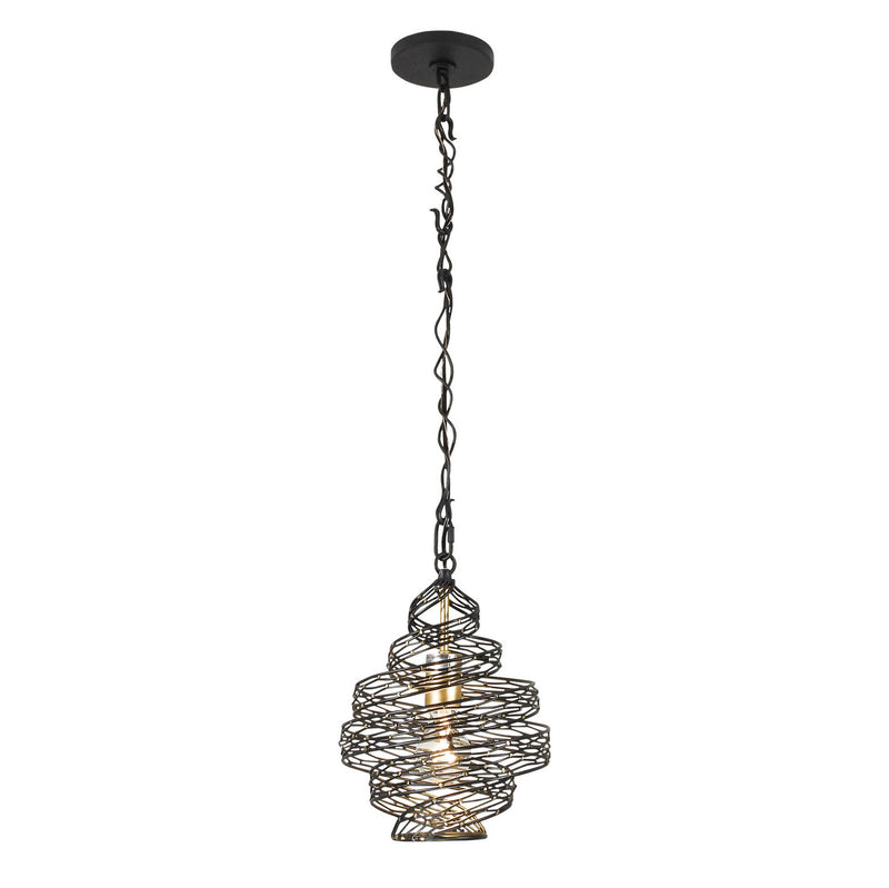 One Light Mini Pendant<br /><span style="color:#4AB0CE;">Entrega: 4-10 dias en USA</span><br /><span style="color:#4AB0CE;font-size:60%;">PREGUNTE POR ENTREGA EN PANAMA</span><br />Collection: Flow<br />Finish: Matte Black/French Gold
