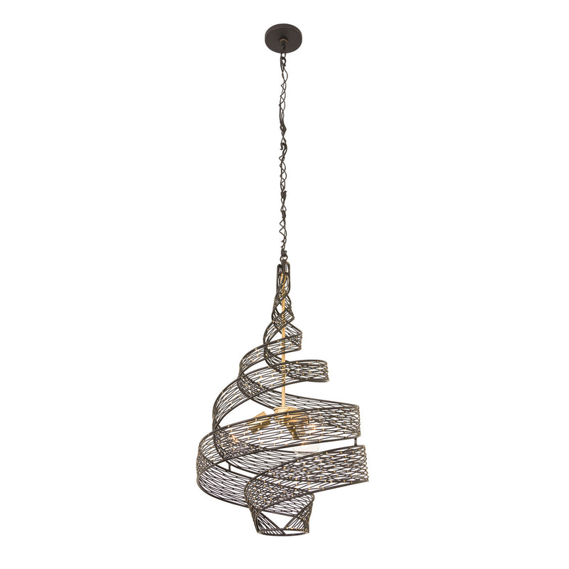 Three Light Pendant<br /><span style="color:#4AB0CE;">Entrega: 4-10 dias en USA</span><br /><span style="color:#4AB0CE;font-size:60%;">PREGUNTE POR ENTREGA EN PANAMA</span><br />Collection: Flow<br />Finish: Matte Black/French Gold