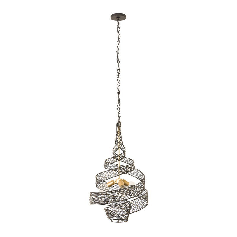 Three Light Pendant<br /><span style="color:#4AB0CE;">Entrega: 4-10 dias en USA</span><br /><span style="color:#4AB0CE;font-size:60%;">PREGUNTE POR ENTREGA EN PANAMA</span><br />Collection: Flow<br />Finish: Matte Black/French Gold