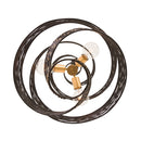 Three Light Pendant<br /><span style="color:#4AB0CE;">Entrega: 4-10 dias en USA</span><br /><span style="color:#4AB0CE;font-size:60%;">PREGUNTE POR ENTREGA EN PANAMA</span><br />Collection: Flow<br />Finish: Matte Black/French Gold