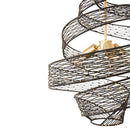 Three Light Pendant<br /><span style="color:#4AB0CE;">Entrega: 4-10 dias en USA</span><br /><span style="color:#4AB0CE;font-size:60%;">PREGUNTE POR ENTREGA EN PANAMA</span><br />Collection: Flow<br />Finish: Matte Black/French Gold