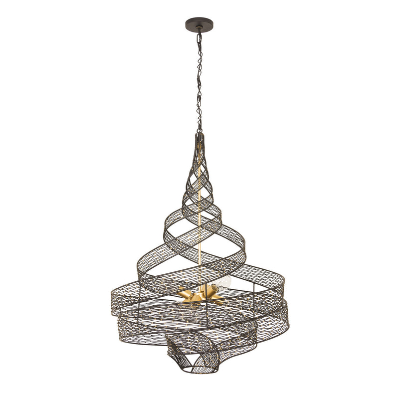 Six Light Pendant<br /><span style="color:#4AB0CE;">Entrega: 4-10 dias en USA</span><br /><span style="color:#4AB0CE;font-size:60%;">PREGUNTE POR ENTREGA EN PANAMA</span><br />Collection: Flow<br />Finish: Matte Black/French Gold