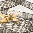 Six Light Pendant<br /><span style="color:#4AB0CE;">Entrega: 4-10 dias en USA</span><br /><span style="color:#4AB0CE;font-size:60%;">PREGUNTE POR ENTREGA EN PANAMA</span><br />Collection: Flow<br />Finish: Matte Black/French Gold