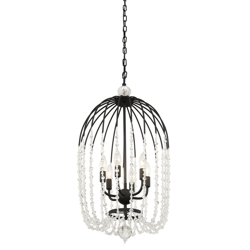 Six Light Pendant<br /><span style="color:#4AB0CE;">Entrega: 12-13 semanas en USA</span><br /><span style="color:#4AB0CE;font-size:60%;">PREGUNTE POR ENTREGA EN PANAMA</span><br />Collection: Voliere<br />Finish: Matte Black