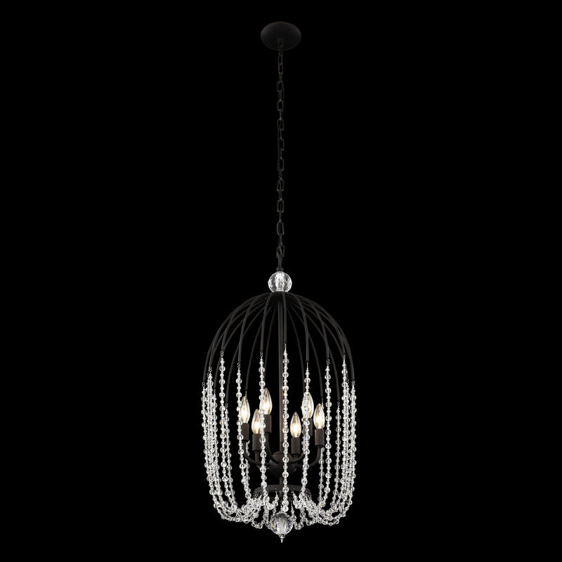 Six Light Pendant<br /><span style="color:#4AB0CE;">Entrega: 4-10 dias en USA</span><br /><span style="color:#4AB0CE;font-size:60%;">PREGUNTE POR ENTREGA EN PANAMA</span><br />Collection: Voliere<br />Finish: Matte Black